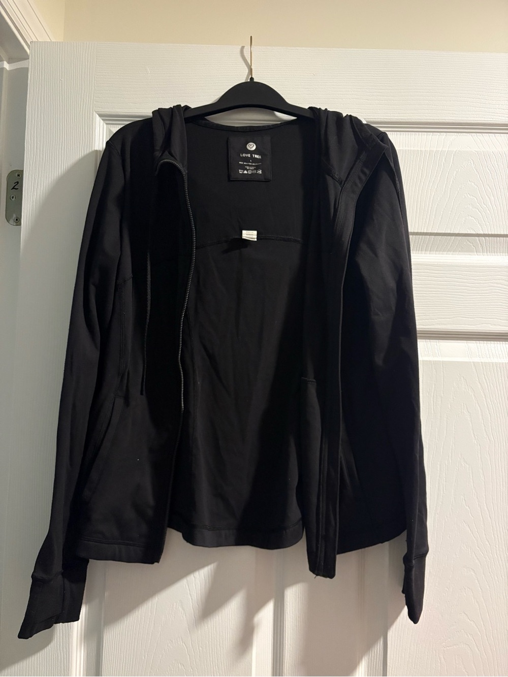 Love Tree Women’s Black Hooded Zip Jacket